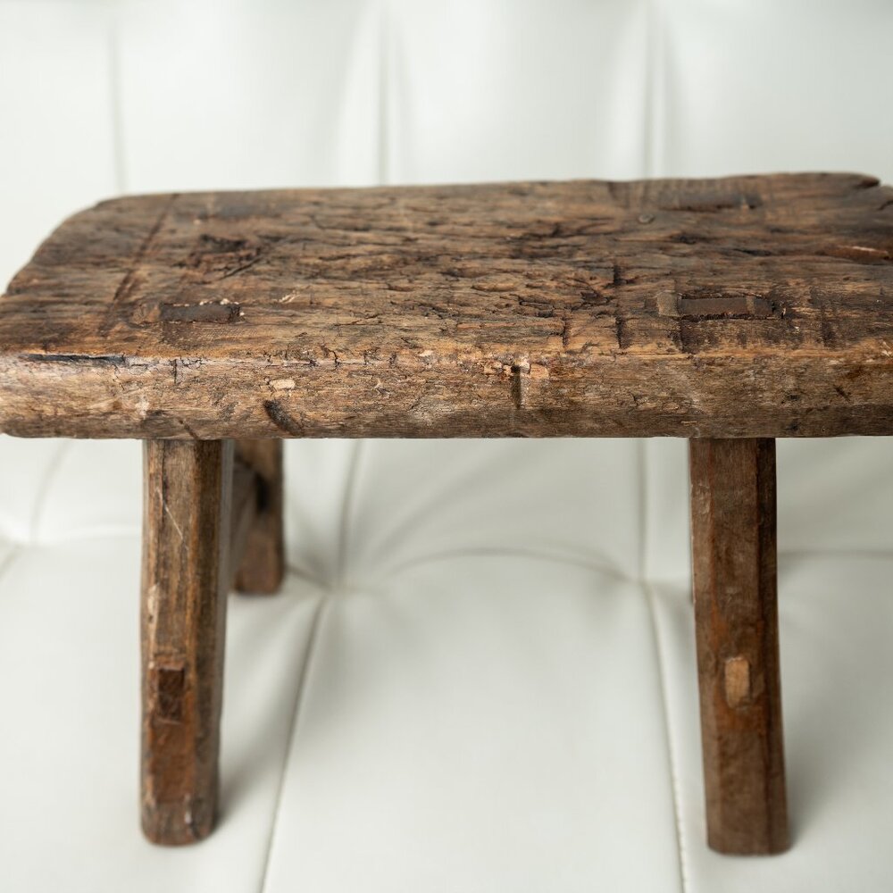 Rustic Vintage Wood Stool
